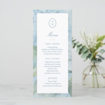 Cardápio Plano de Casamento com Crista de Monogram