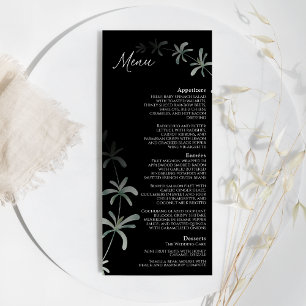 Menu Cardápio Plano de Casamento com Vegetação Moderna 