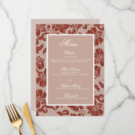 Menu cardápio plano de casamento damasco cobre enferruj