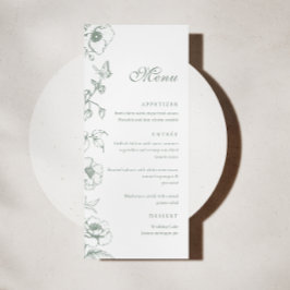 Menu Cardápio Plano de Casamento de Jardim Floral Verde