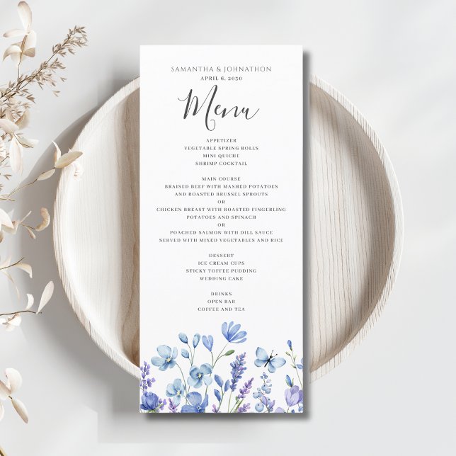 Menu Cardápio Plano de Casamento Floral Flor de Campo A (Criador carregado)