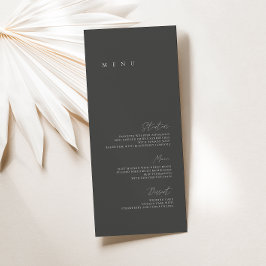 Menu Cardápio Plano de Casamento Minimalista Preto e Br