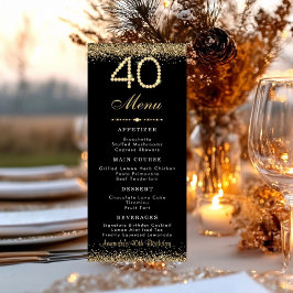 Menu Cardápio Plano de Jantar de 40º Aniversário em Our
