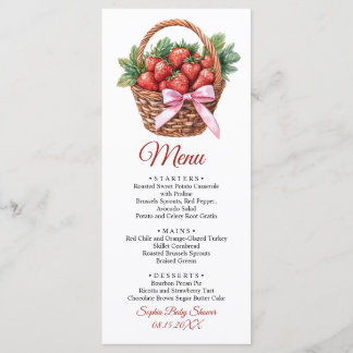 Menu Cardápio Plano Festa de Bebê Berry Sweet Morango
