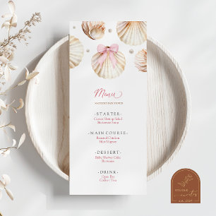 Menu Cardápio Plano Festa de Bebê Menina Arco Rosa Conc