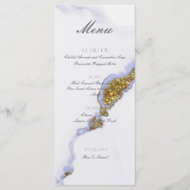 Menu Cardápio Plano Glitter Dourado à Mão com Tinta Álc