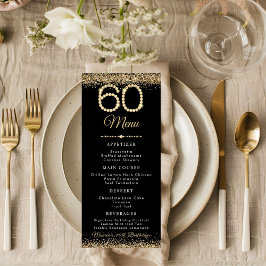 Menu Cardápio Plano Jantar de Aniversário de 60 anos Go