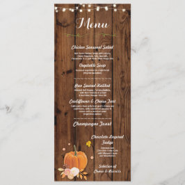 Menu Cardápio Recepção de Casamento Abóbora Rústica em