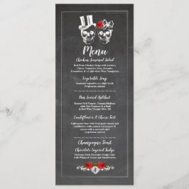 Menu Cardápio Recepção de Casamento Rústico Caveiras Ro