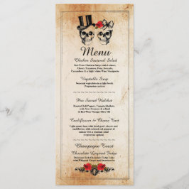 Menu Cardápio Recepção de Casamento Rústico Caveiras Ro