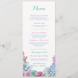 Menu Cardápio Recepção de Casamento Suculentas Pastel R