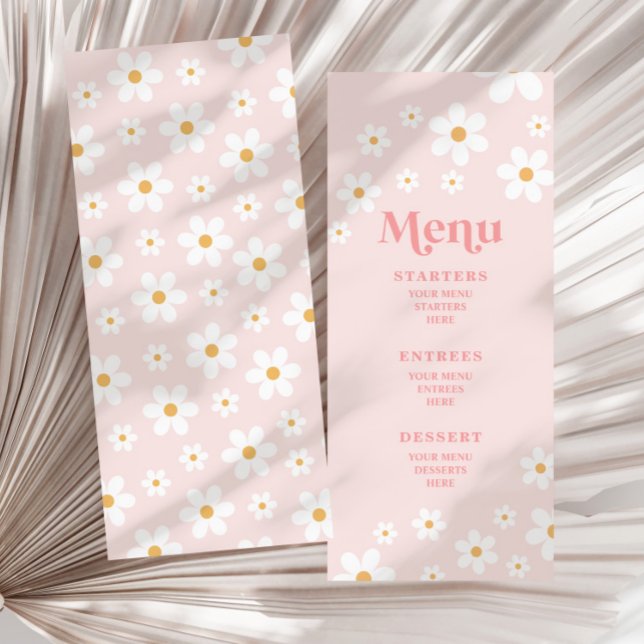 Menu Cardápio Rosa Daisy Retro (Criador carregado)