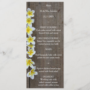 Menu Cardápio Rústico de Casamento na Praia Frangipani