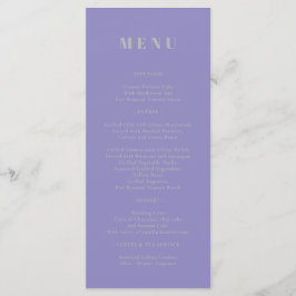 Menu Cardápio Simples Lavanda Prata