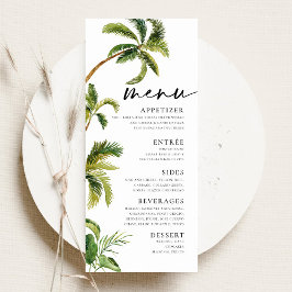 Menu Cardápio Tropical Palm Trees