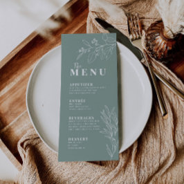 Menu Cardápio Verde Floral Salvia