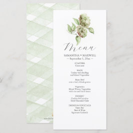 Menu Cardápios de Casamento com Hortênsias
