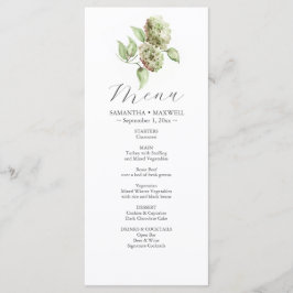 Menu Cardápios de Casamento com Hortênsias