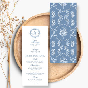 Menu Cardápios de Casamento Elegantes com Toile de Jouy