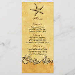 Menu cardápios de casamento para estrelas-do-mar russa