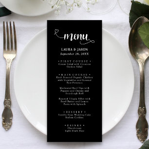 Menu Cardápios de Casamento Rústicos com Caligrafia Ele