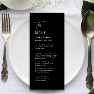 Menu Cardápios de Jantar de Casamento Minimalistas Pret
