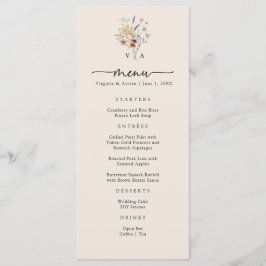 Menu Cardápios Monograma Boho