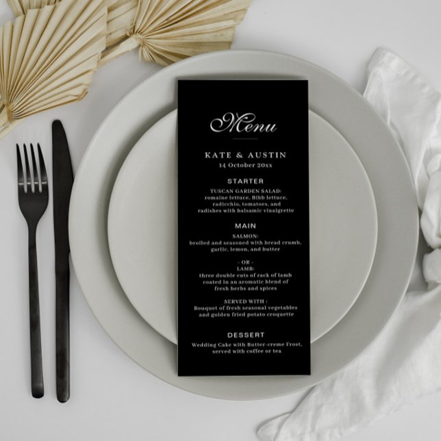 Menu carta de cardápio preto elegante (Criador carregado)