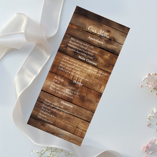 Menu Casais Rustic Wood Foto Janto Casamento País (Criador carregado)