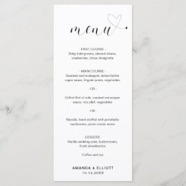 Menu Casal Simpático Preto e Branco Casamento Simples