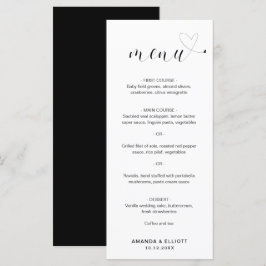 Menu Casal Simpático Preto e Branco Casamento Simples