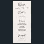 Menu Casamento à Mão Desenhada<br><div class="desc">Celebre em estilo com nosso cardápio de casamento divertido e esquisito,  com um rabisco desenhado à mão e um roteiro casual manuscrito em um esquema de cores neutras de cinzas escuras em naves.</div>