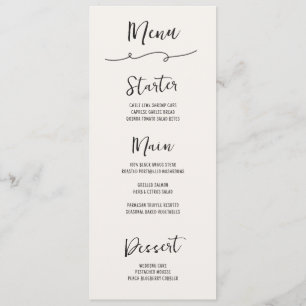 Menu Casamento à Mão Desenhada