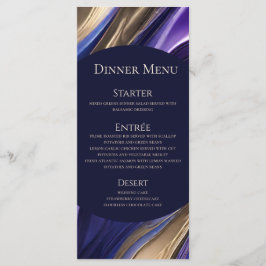 Menu Casamento - Abstrato Azul Roxo Azul Moderno D