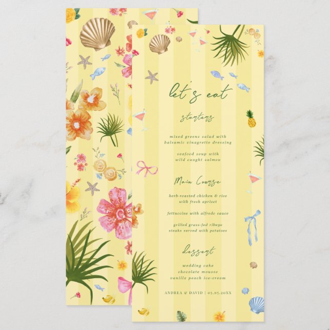 Menu Casamento Amarelo da Ilha (Frente/Verso)