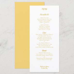 Menu Casamento Amarelo Dourado