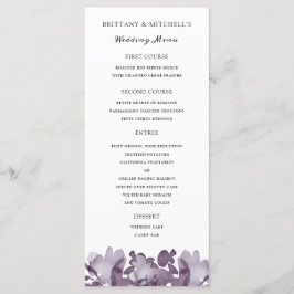 Menu Casamento Ametist Floral de Aquarela