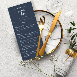 Menu Casamento Ampersand Minimalista Reverso Marinho El
