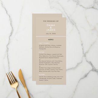 Menu Casamento Ampersand Reverso em Champanhe | Elegant