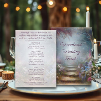 Menu Casamento ao ar livre da Floresta Floral Encantada
