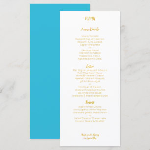 Menu Casamento Aqua Dourado