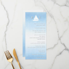 Menu Casamento Aquarela Água Encontra Céu