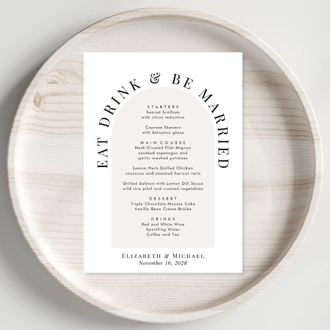Menu Casamento Arco Moderno Minimalista (Criador carregado)