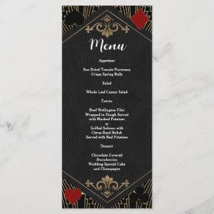 Menu Casamento Art Deco Gatsby Casino Vegas Rugindo 20