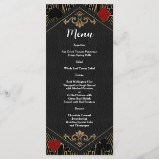 Menu Casamento Art Deco Gatsby Casino Vegas Rugindo 20