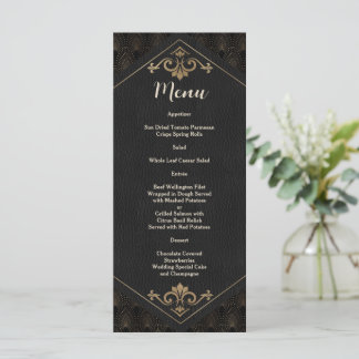 Menu Casamento Art Déco Royal Gold Great Gatsby