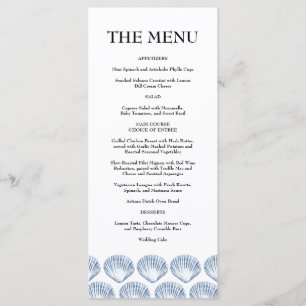 Menu Casamento Azul Água Marinha Costeira Moderna