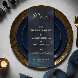 Menu Casamento Azul Celestial Galáxia Noite Estrelada