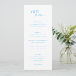 Menu Casamento Azul Chic Moderno