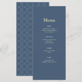 Menu Casamento Azul com Padrão de Trabalho de Latência